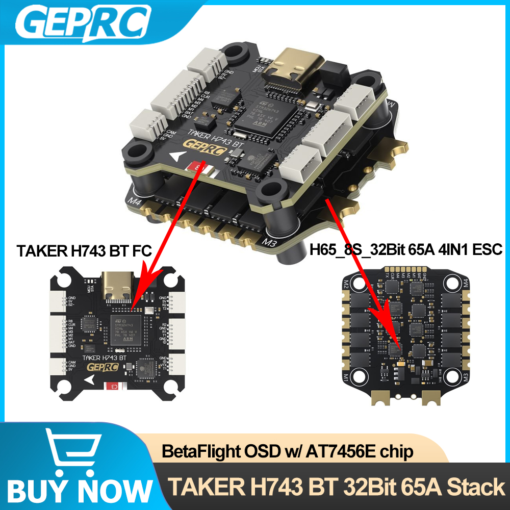 GEPRC TAKER H743 BT 32비트 65A 스 - Drone Racing Flight Controller 리뷰 및 가격